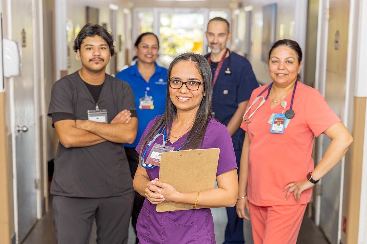 Oakwood Gardens nurses in the hallway